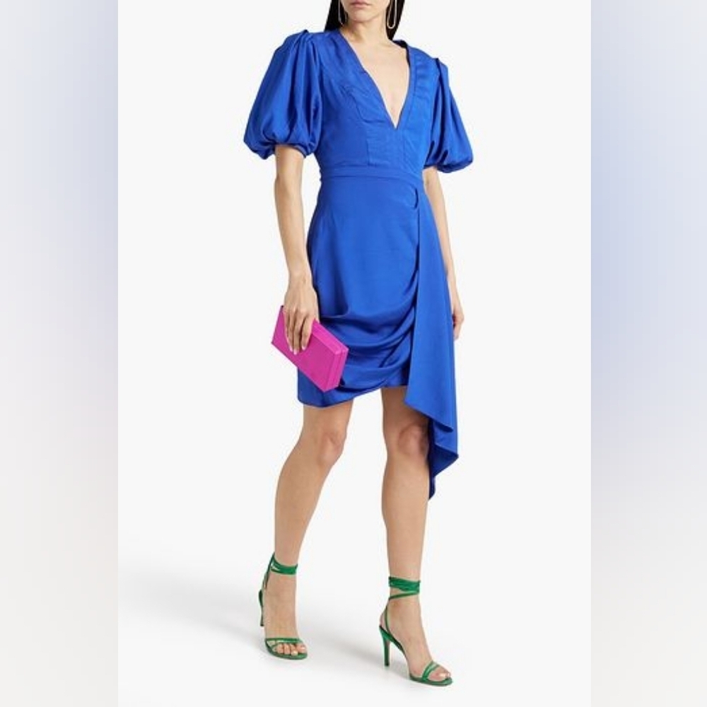 NWT ONE33 SOCIALPuff Sleeve Mini Dress In Cobalt Blue